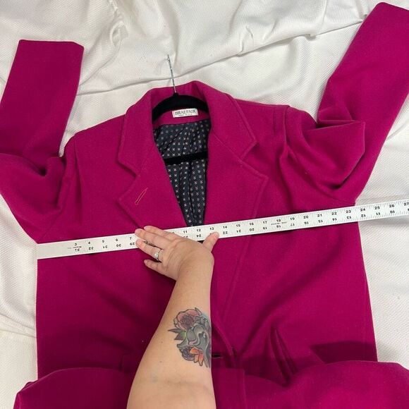 Vintage Braefair Union Made Wool Blend Magenta Pink Double Breasted Coat Women’s - Picture 9 of 10
